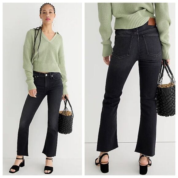 NWT J. Crew 9" Billie Demi Boot Crop Jean in Charcoal Wash 24 Petite - Picture 8 of 8